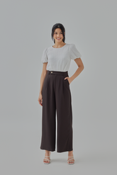 Billie Textured Puff Sleeves Blouse in White